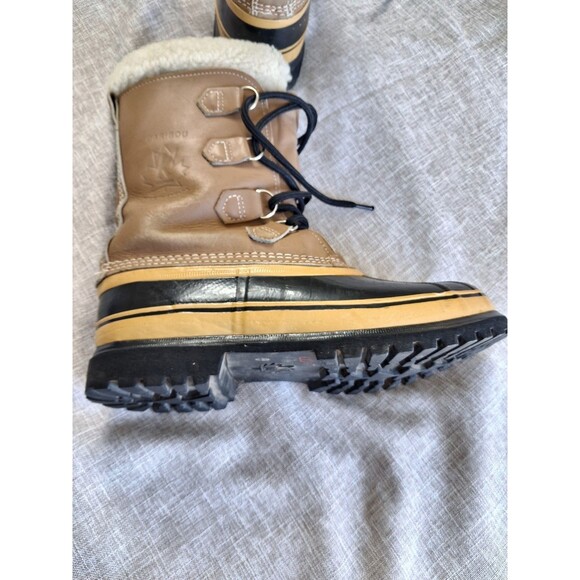SOREL Men's Caribou Waterproof Boot Buff Size 8 Wool inserts Water proof - Picture 6 of 16